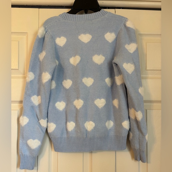 Lilly Pulitzer Keane Cardigan XS Blue Heart Sweater - Picture 5 of 6